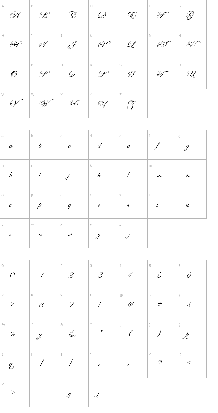 Character Map Easy Street EPS Font