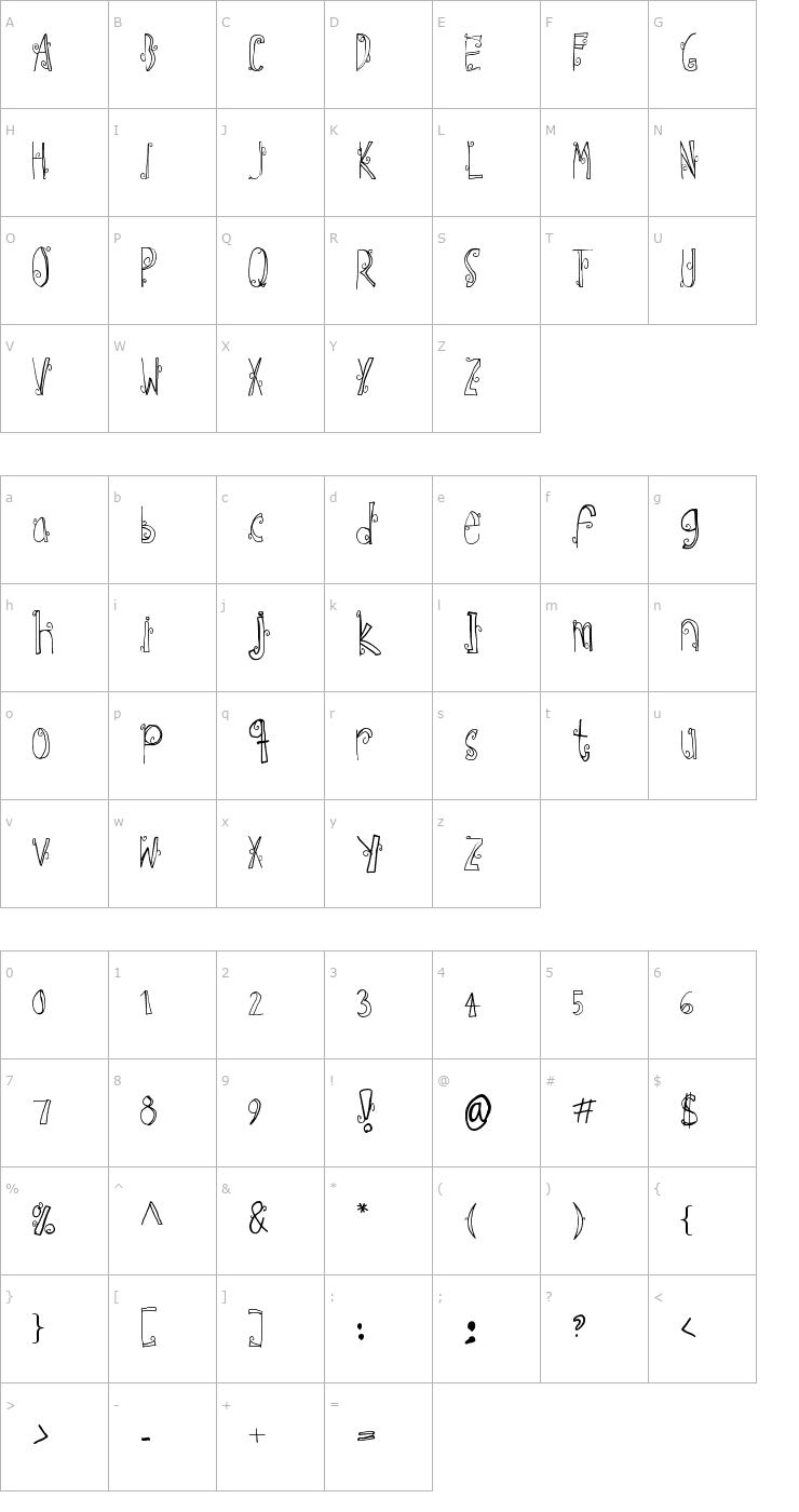 Character Map Ebba Font Font