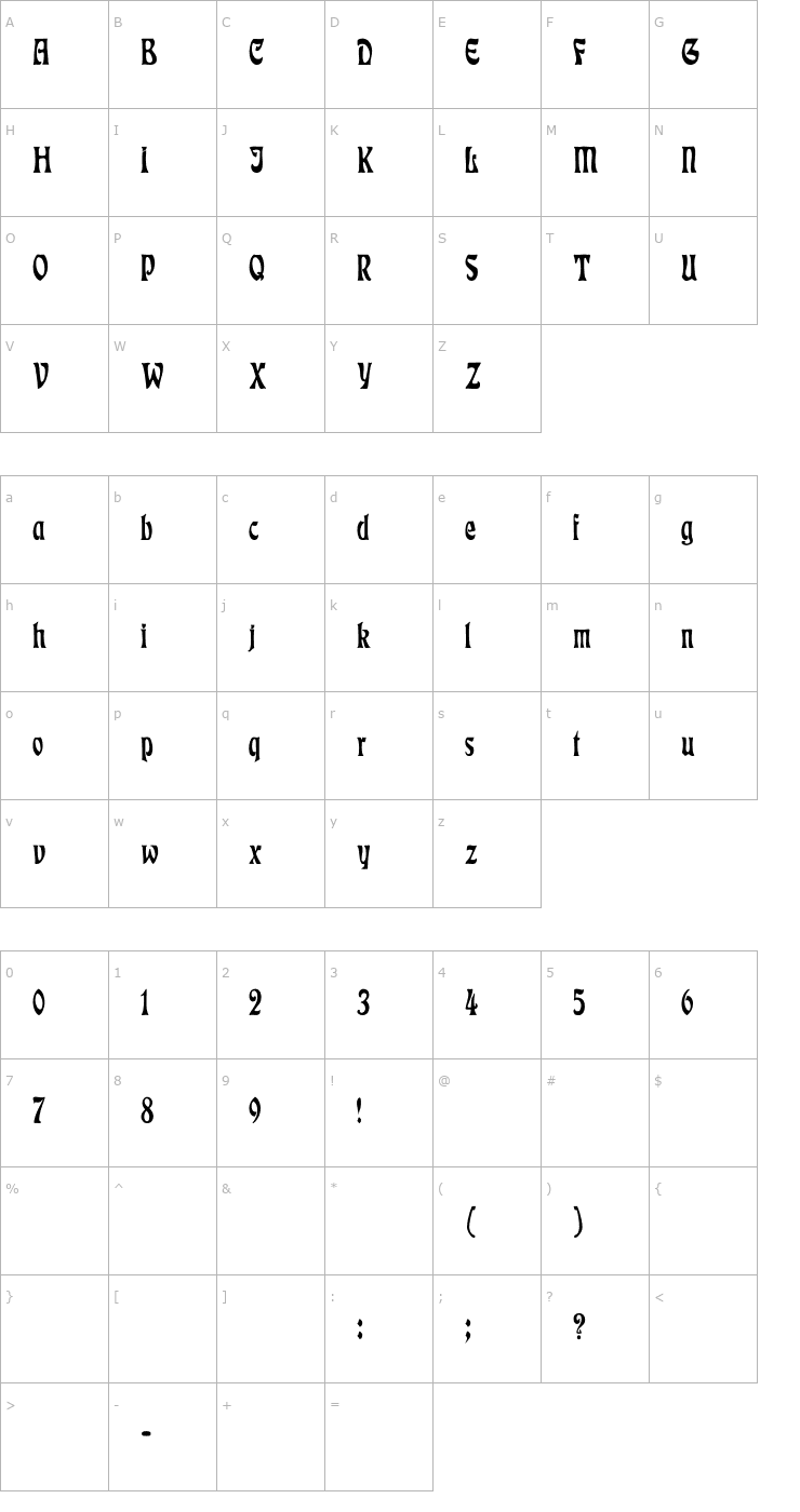 Character Map Eckmann Cn Font