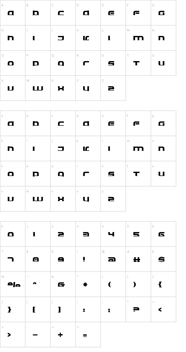 Character Map Eclipser Font