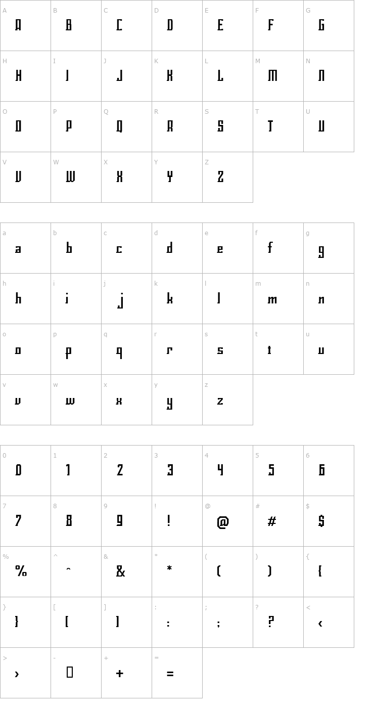 Character Map Eclix Font