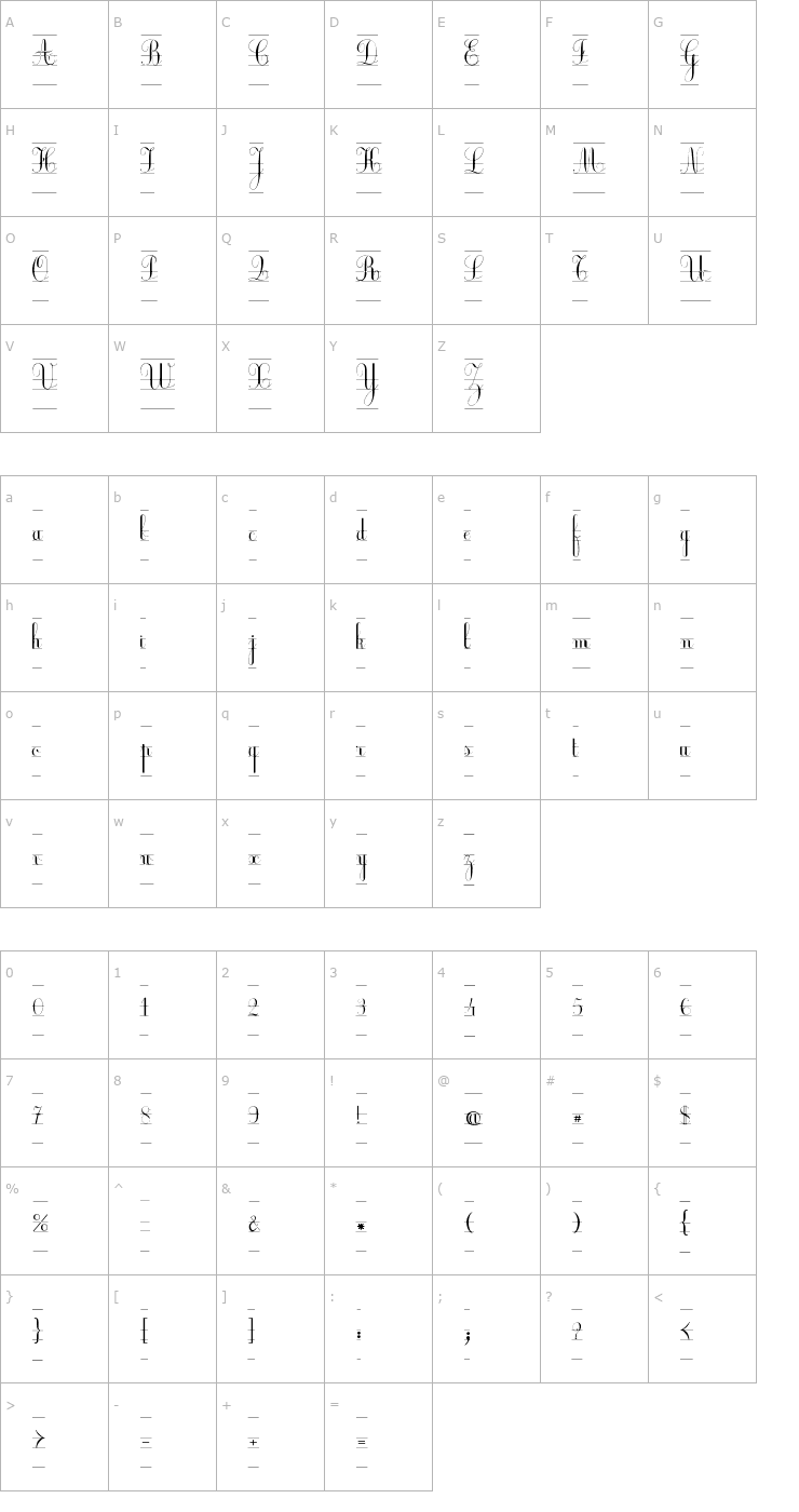 Character Map Ecolier_CP Font