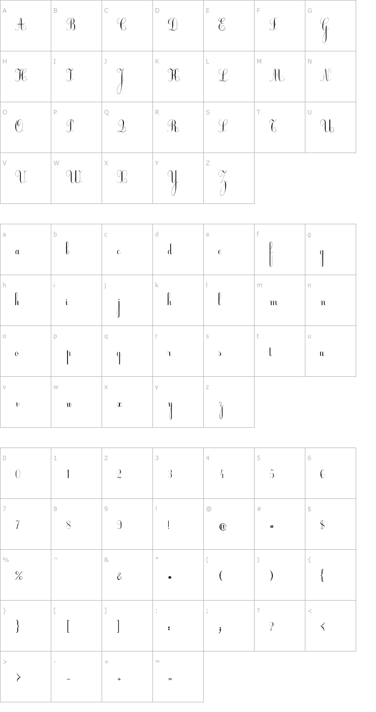 Character Map Ecolier Font