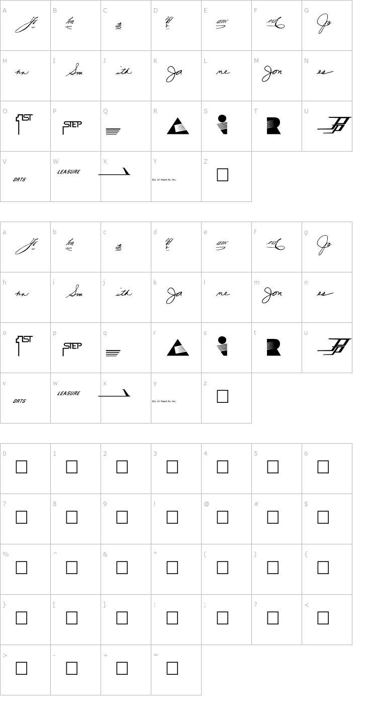 Character Map ECS PS 02_27_95 Font