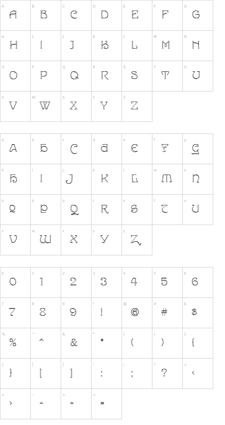 Character Map Edda Font