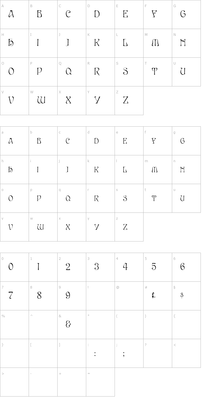 Character Map EddaCaps Cn Font