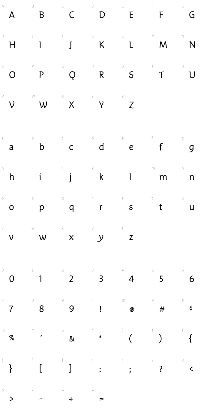 Character Map Edifice Classic Font