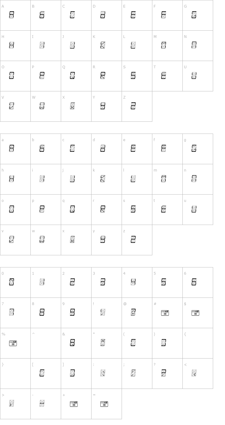 Character Map eDisplay Demo Font