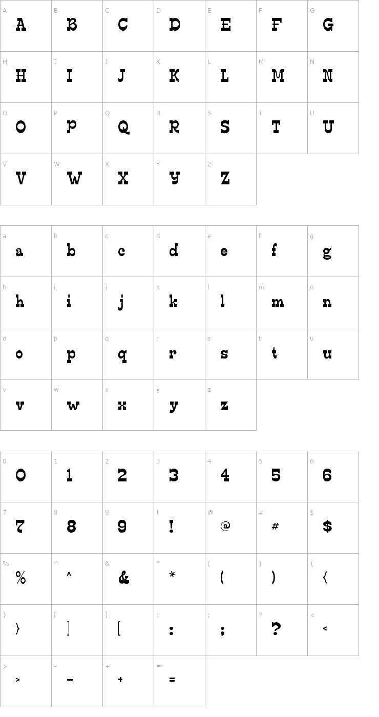 Character Map Edmunds Font