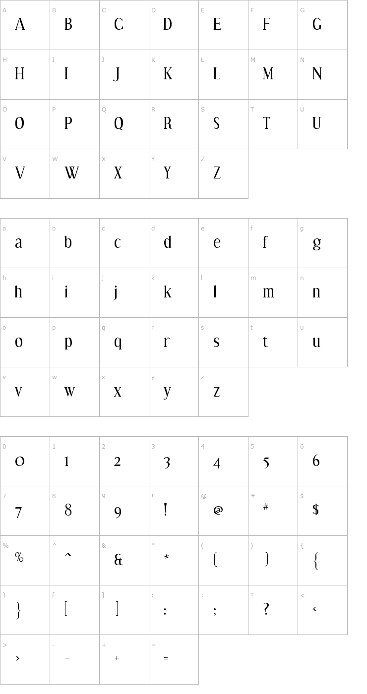 Character Map Effloresce Font