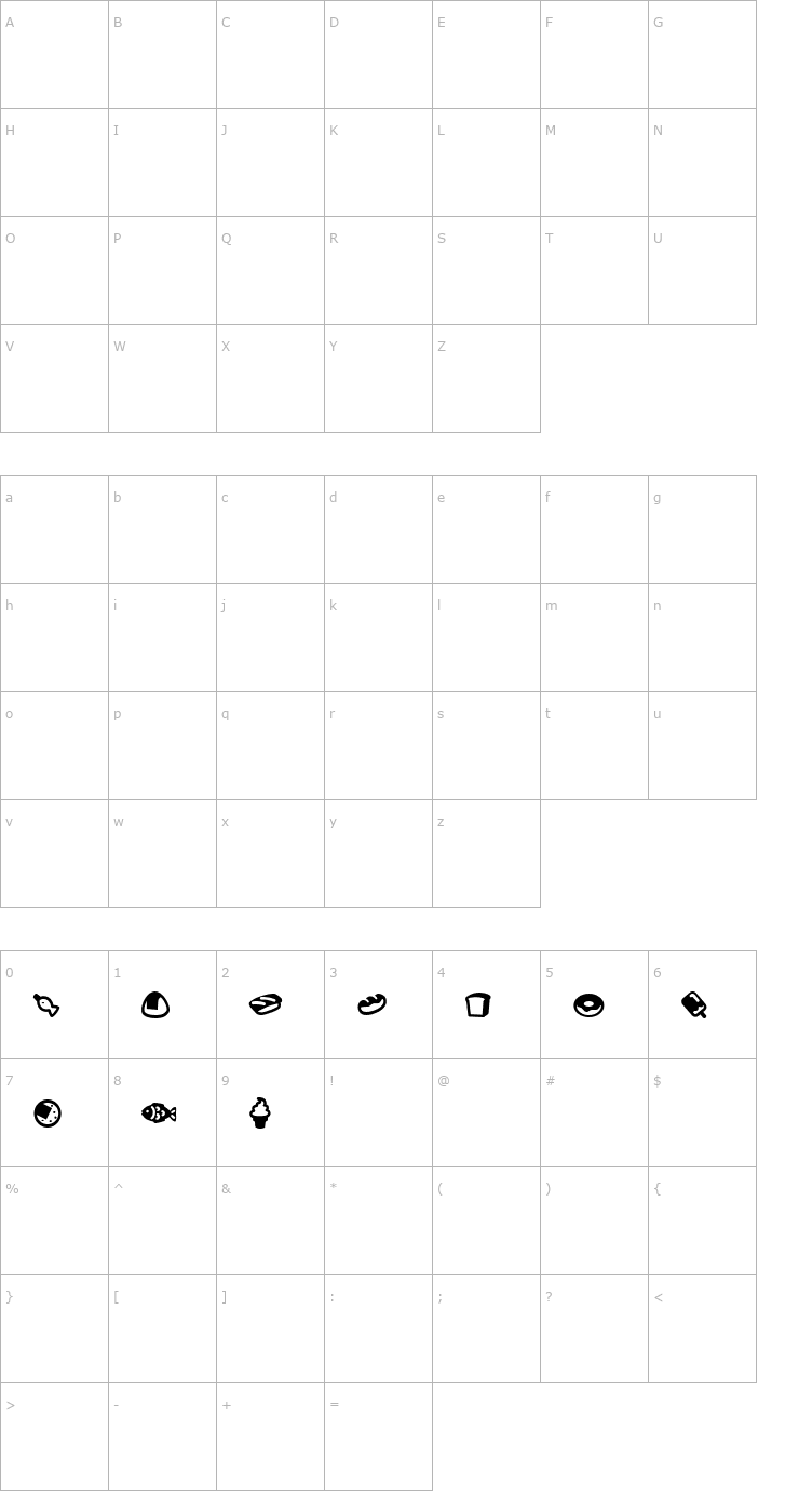 Character Map Efoodde Font