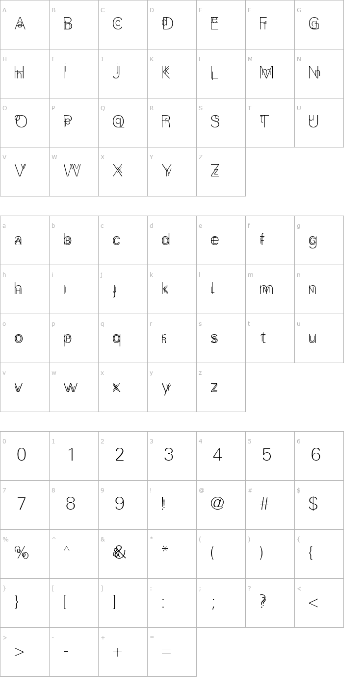 Character Map EfParasite Font