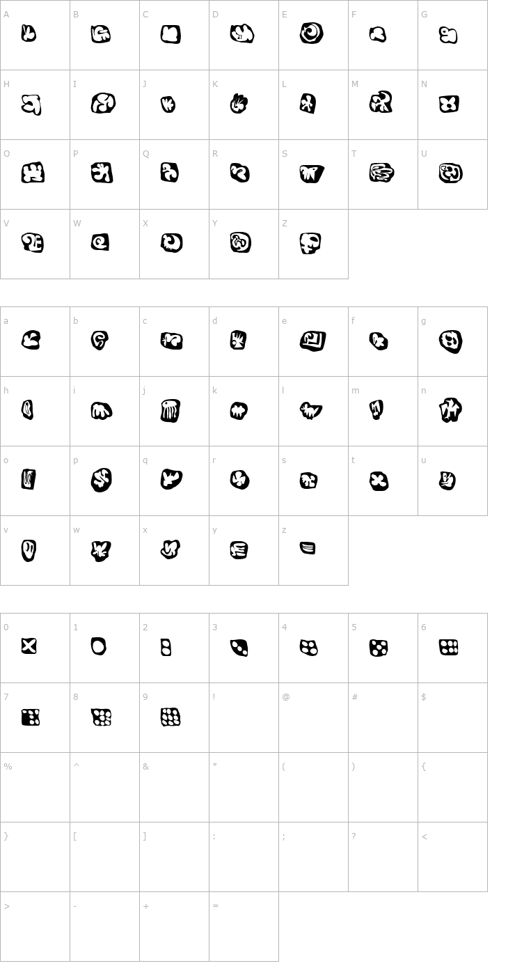 Character Map Egg Cameo Font