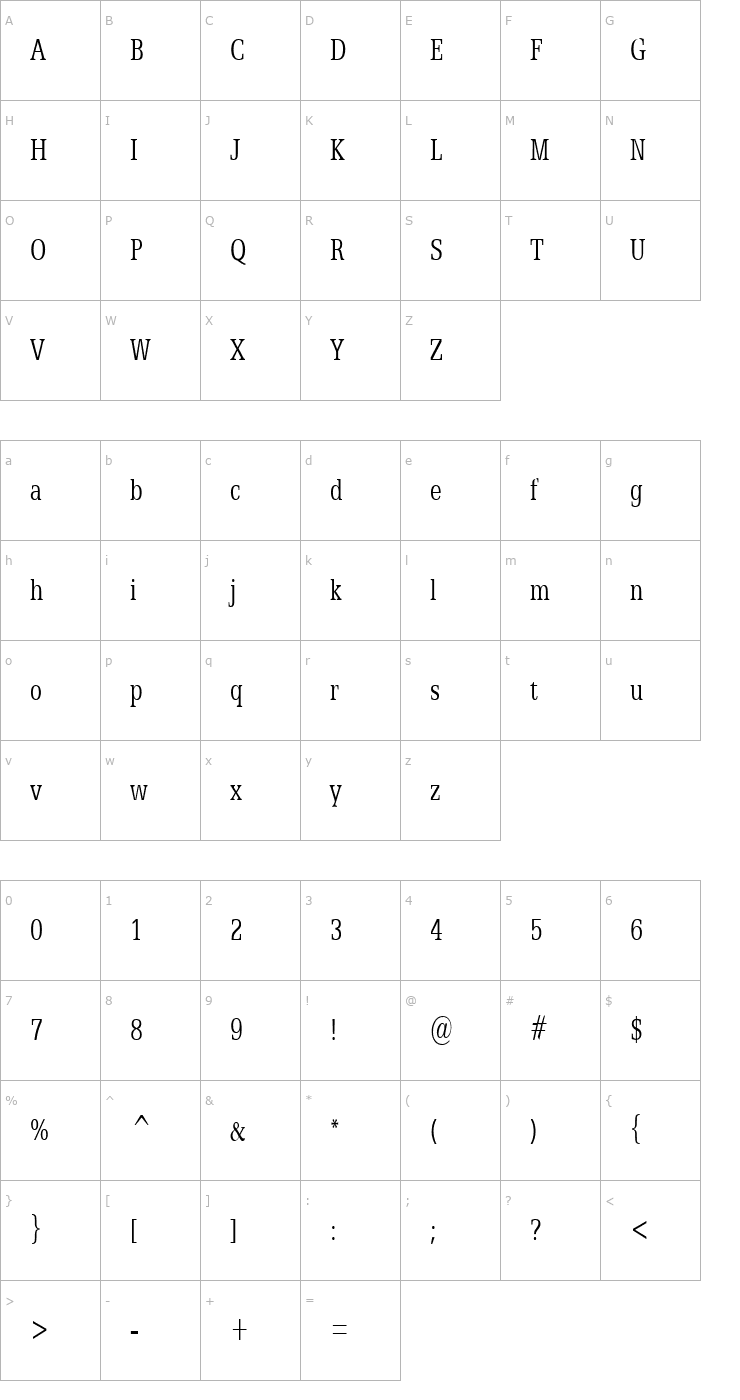 Character Map Eggo Thin Normal Font