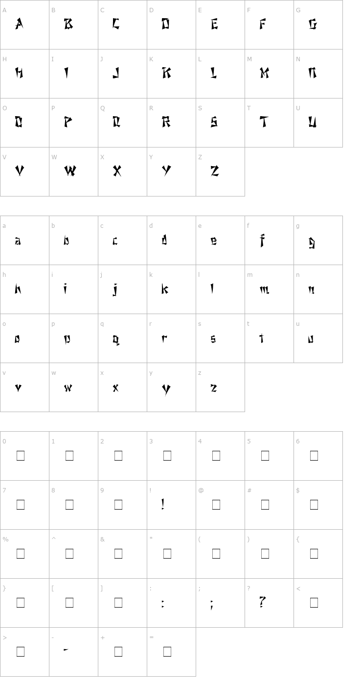 Character Map Eggroll Font