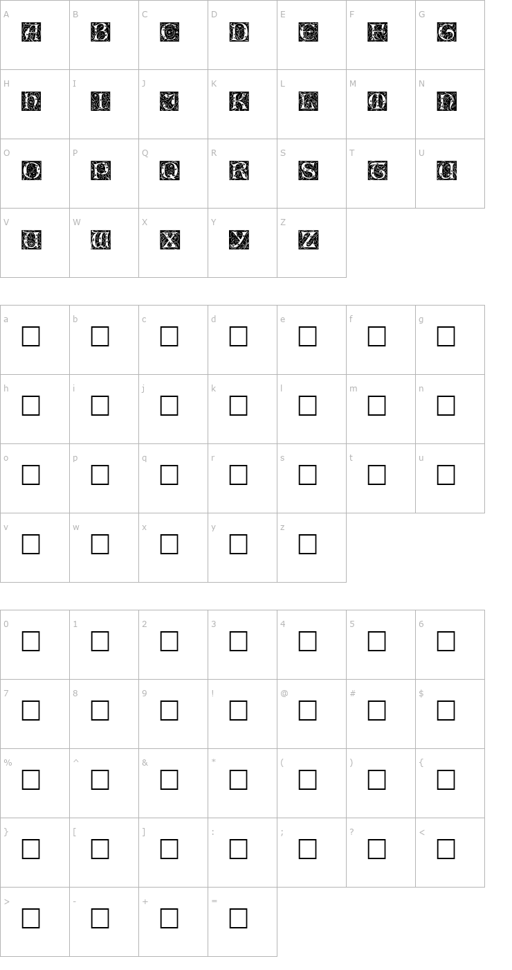 Character Map EILEEN Regular Font
