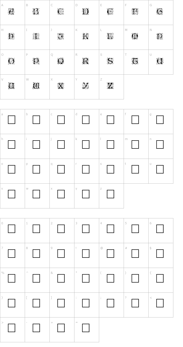 Character Map EileenCapsBlack Font