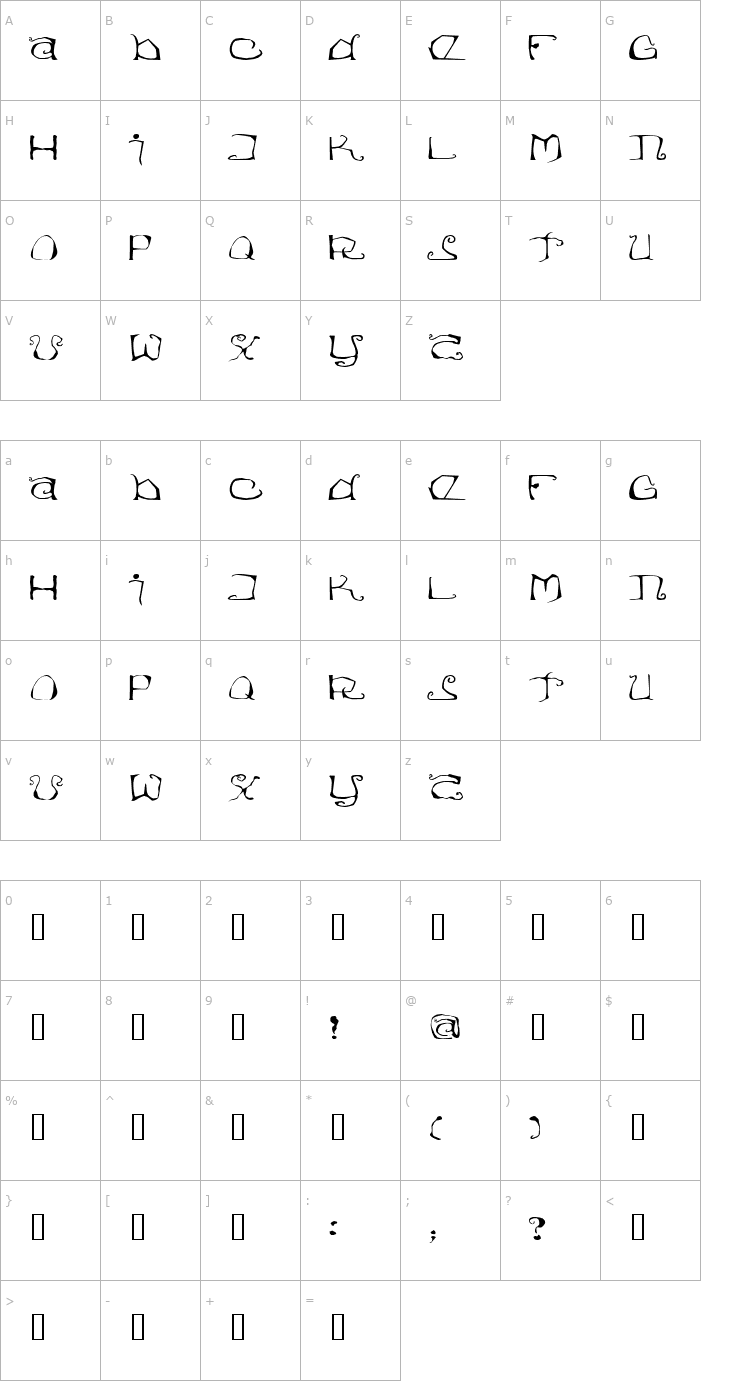 Character Map Eisregen Font