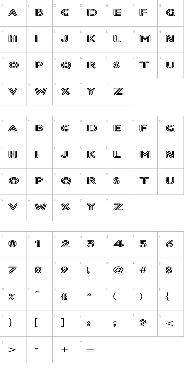Character Map Eklektic-Normal Ex Font