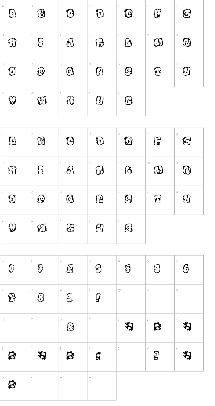Character Map El&Font Bubble Font