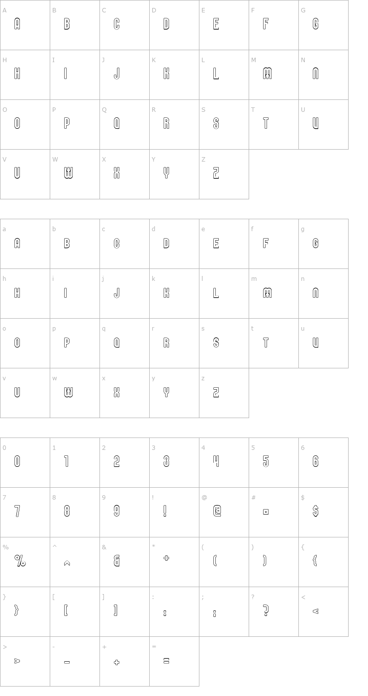 Character Map Elbaris Outline Font