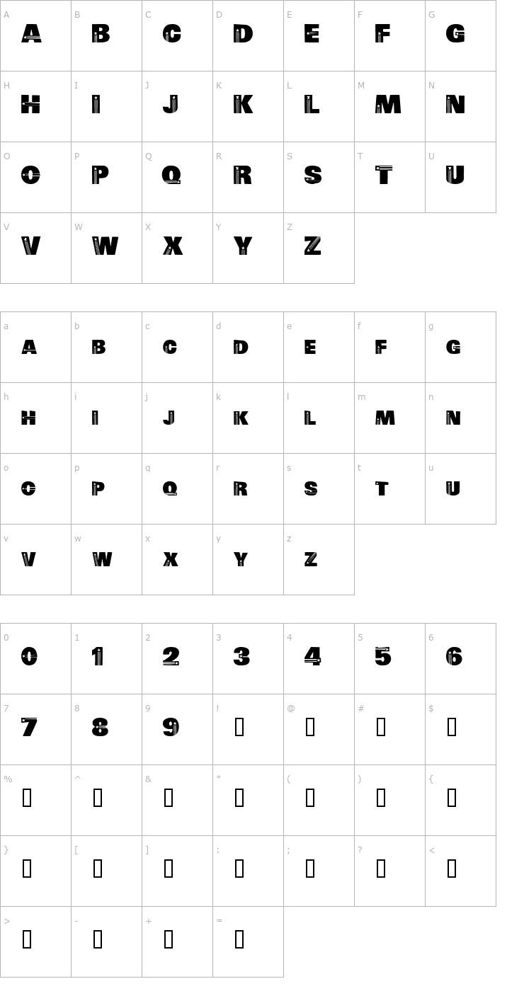 Character Map ElectionTime Font