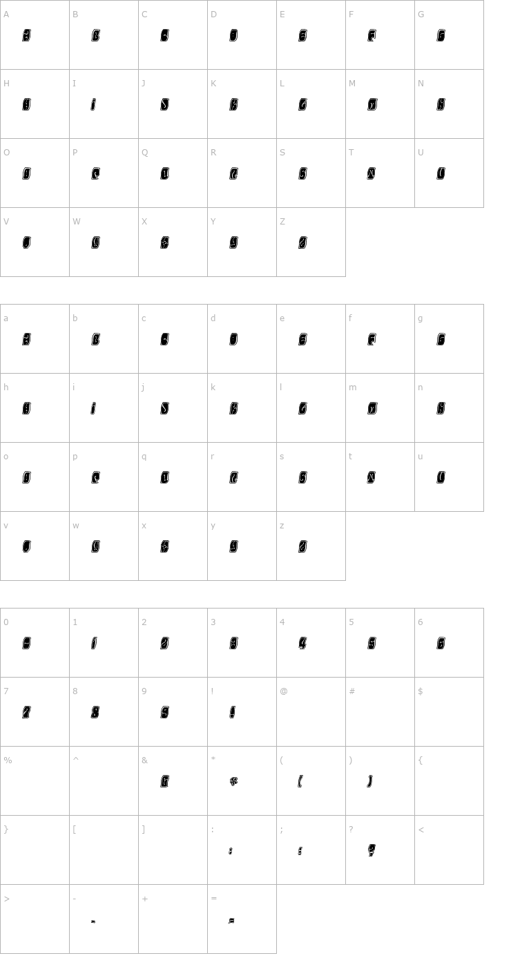 Character Map Electorate Blue Font