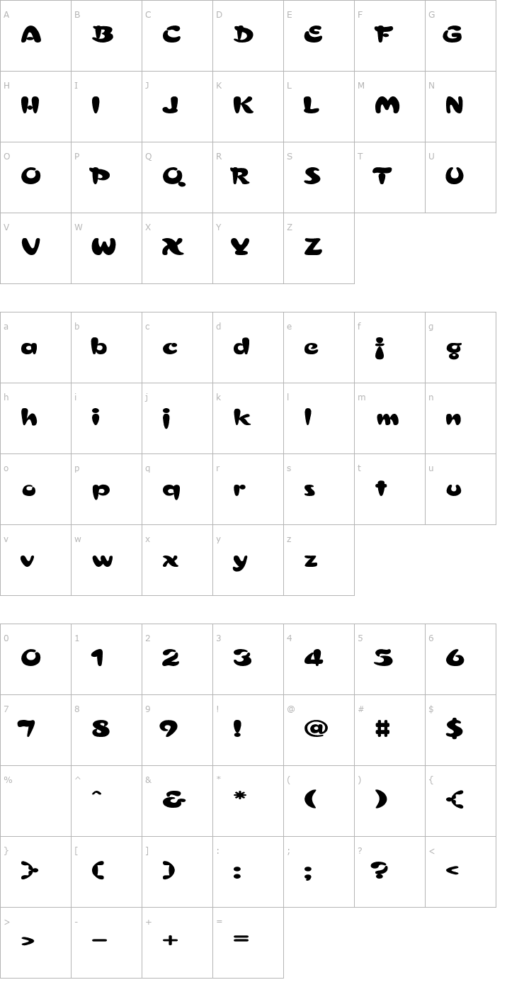 Character Map Electrik Ex Font