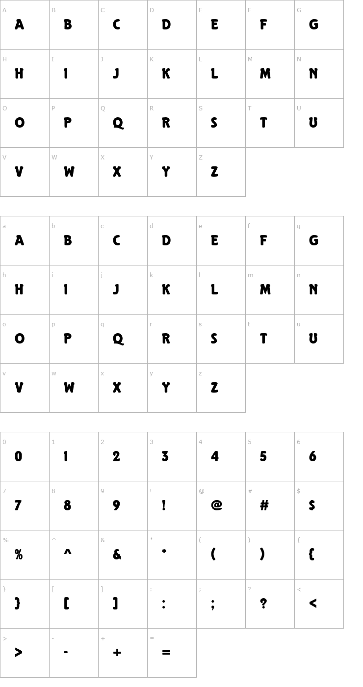 Character Map ElefoPEE Font