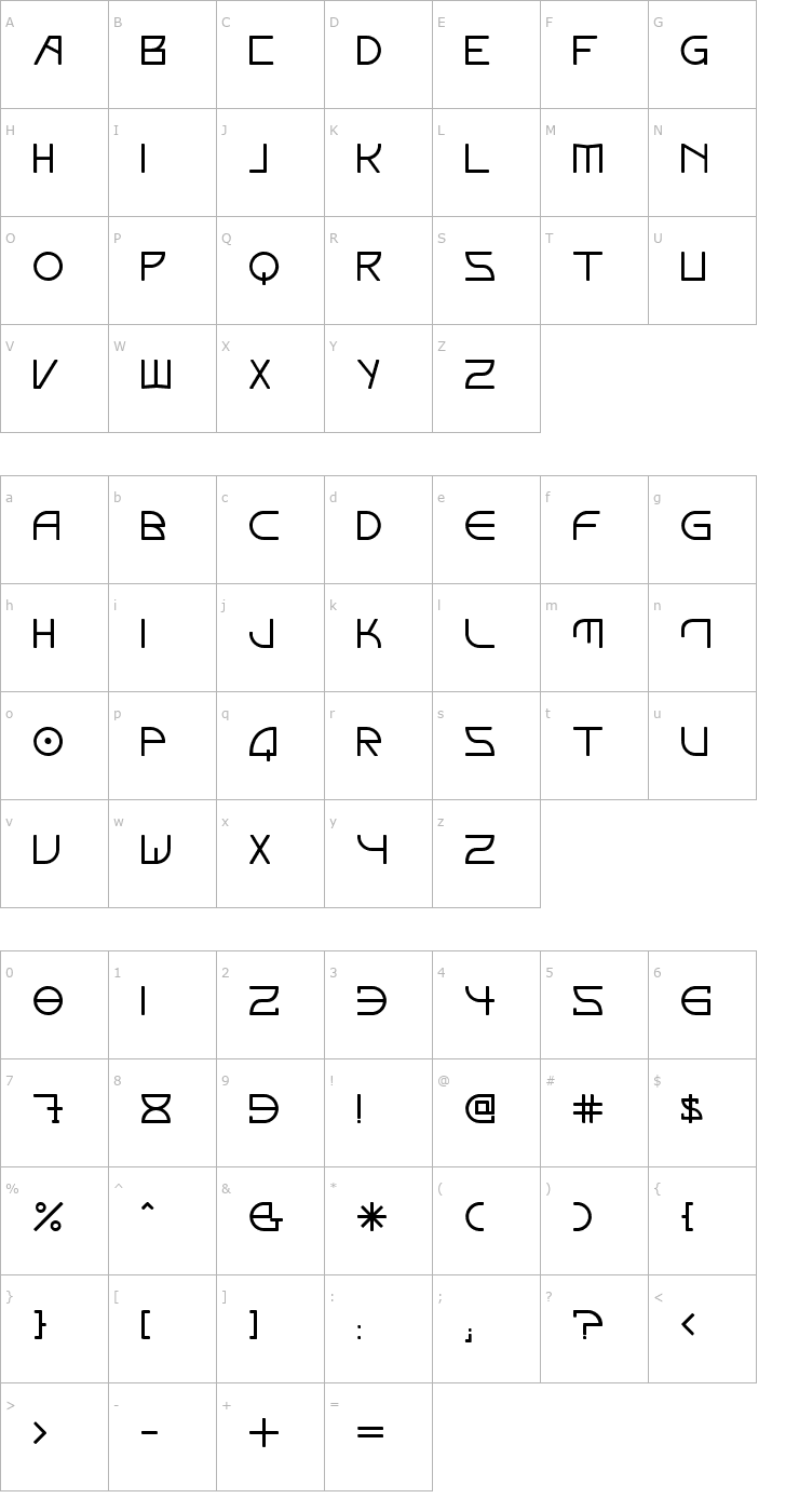 Character Map Elektora Font