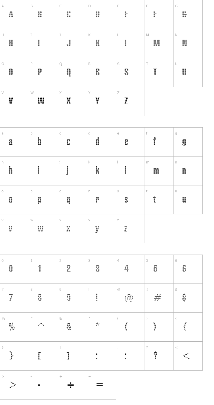 Character Map Element Font