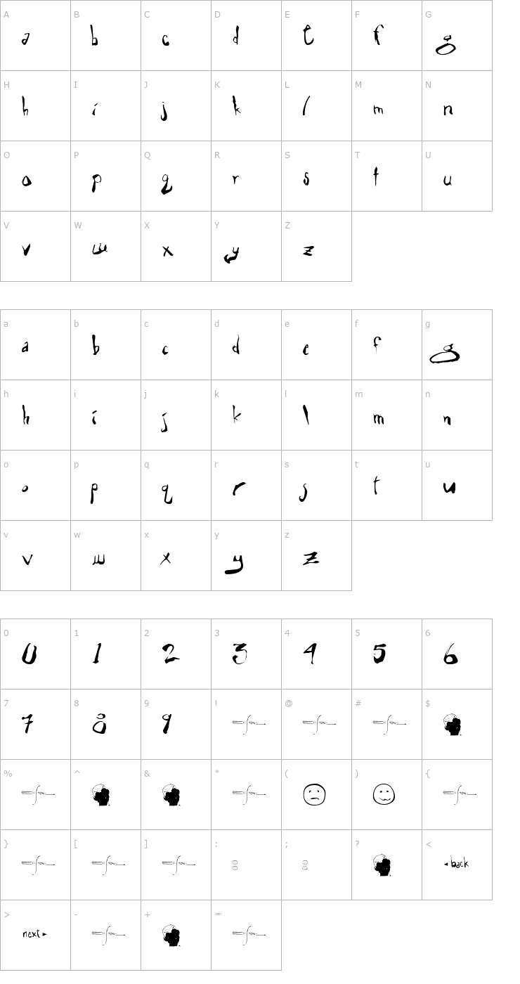 Character Map Eli 5.0b 1 Font
