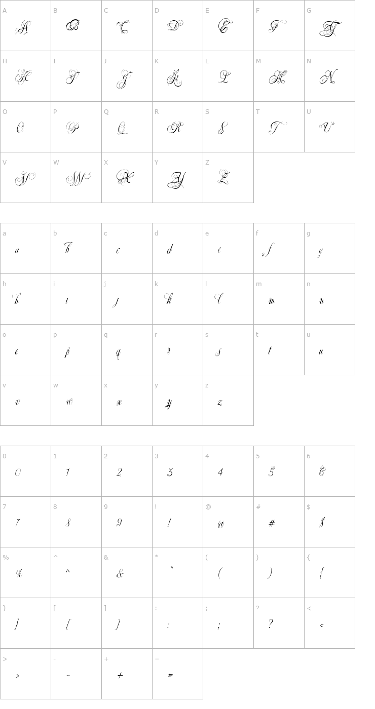 Character Map Ellida-PDF Font