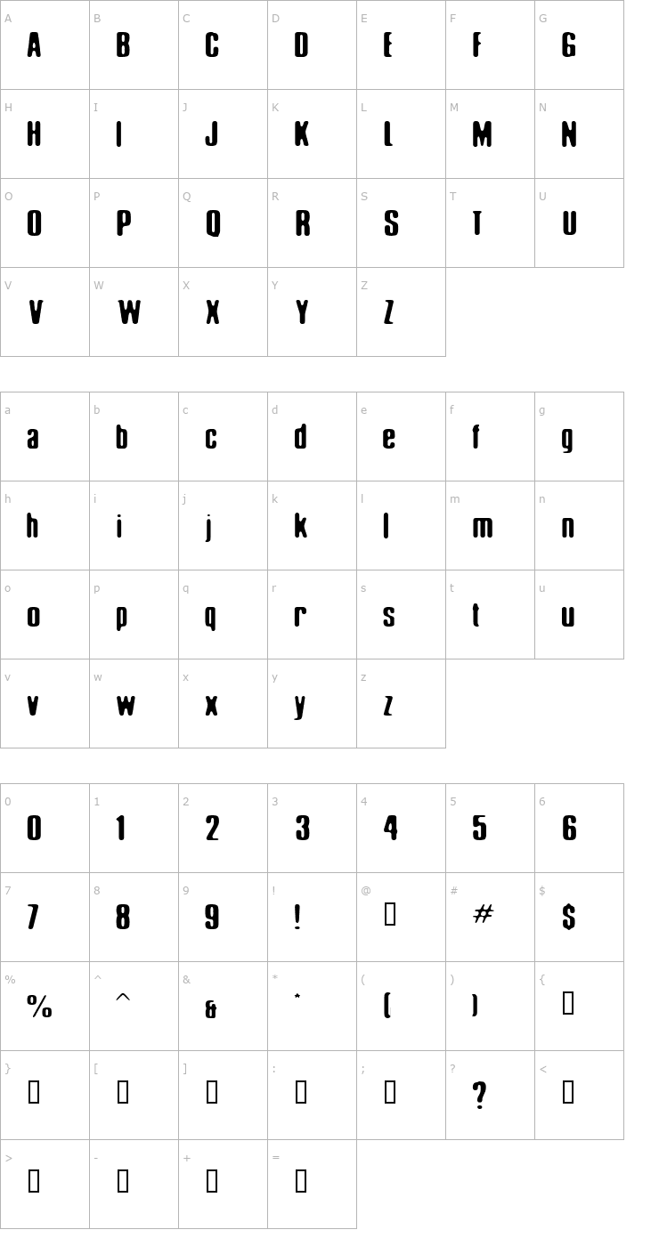 Character Map Elliot Swonger Font