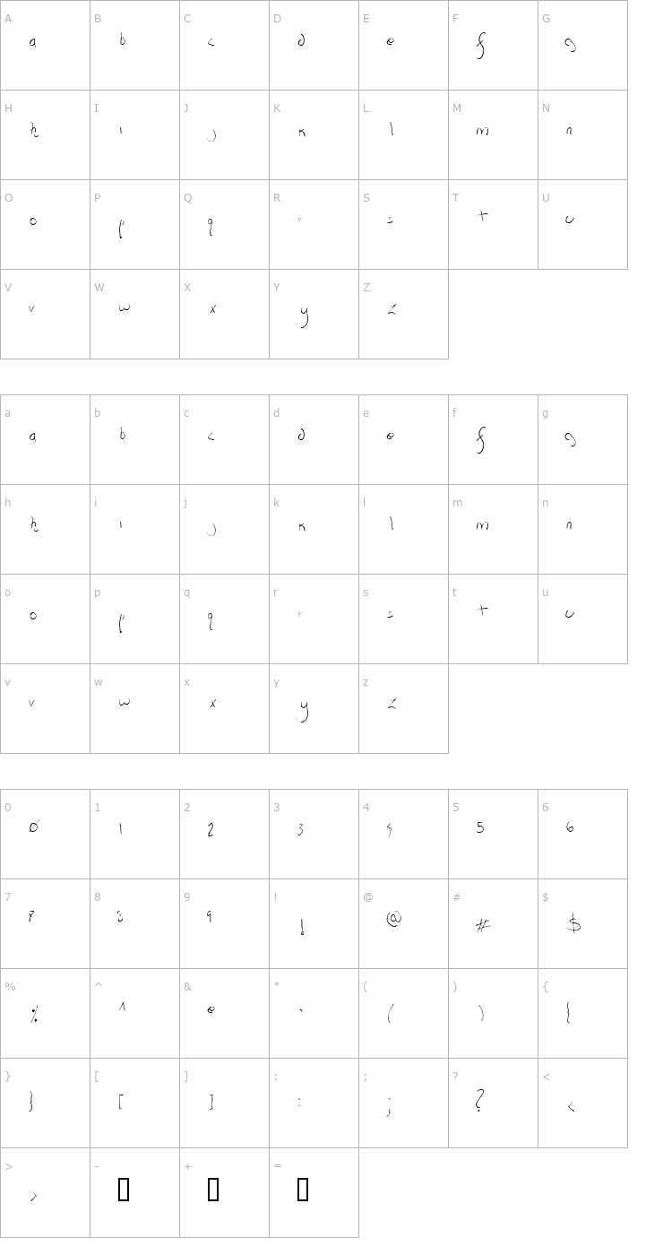 Character Map elmico Font