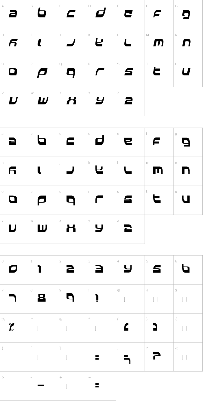 Character Map Elside Font