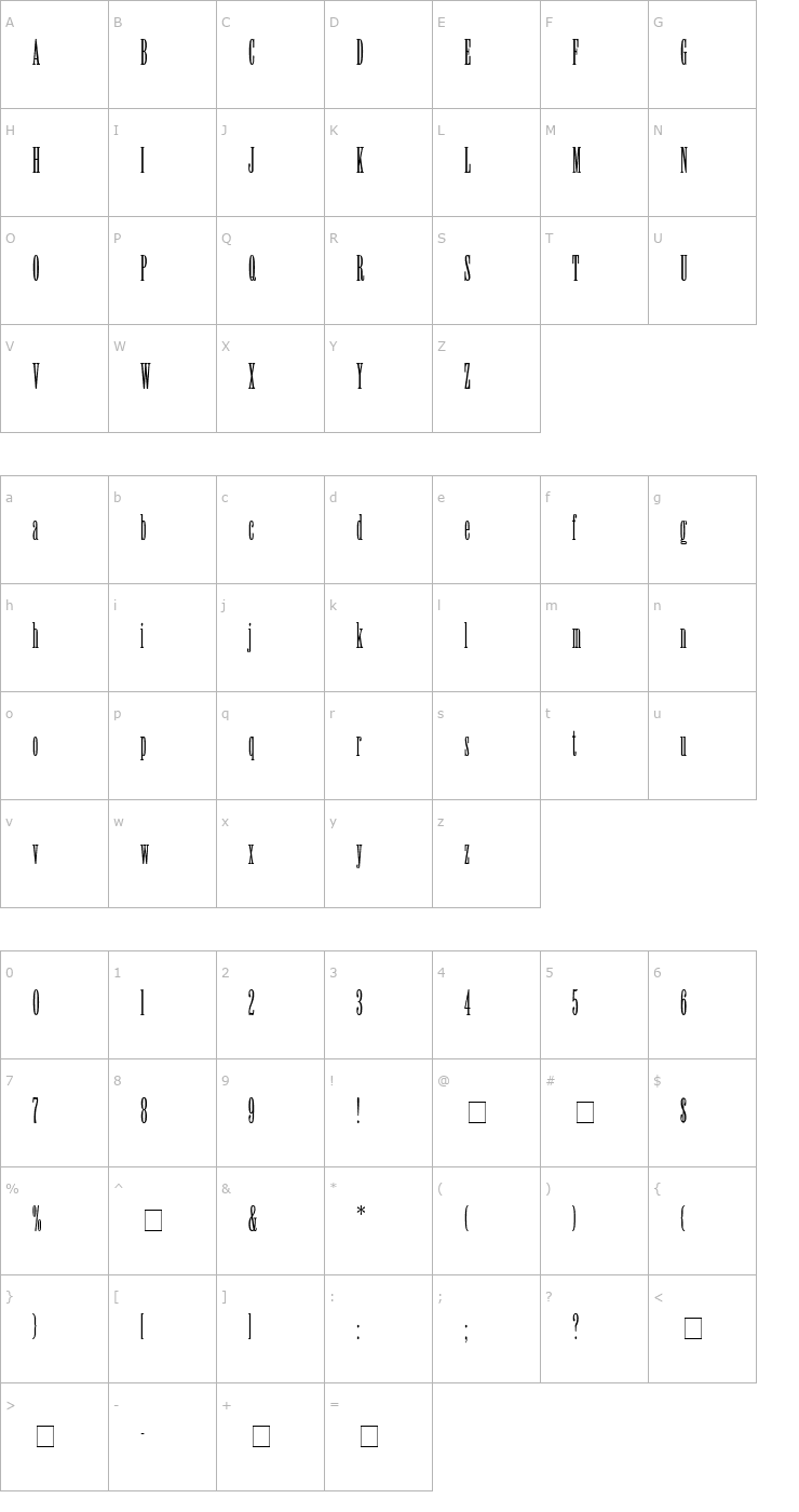 Character Map Elven SSi Light Font
