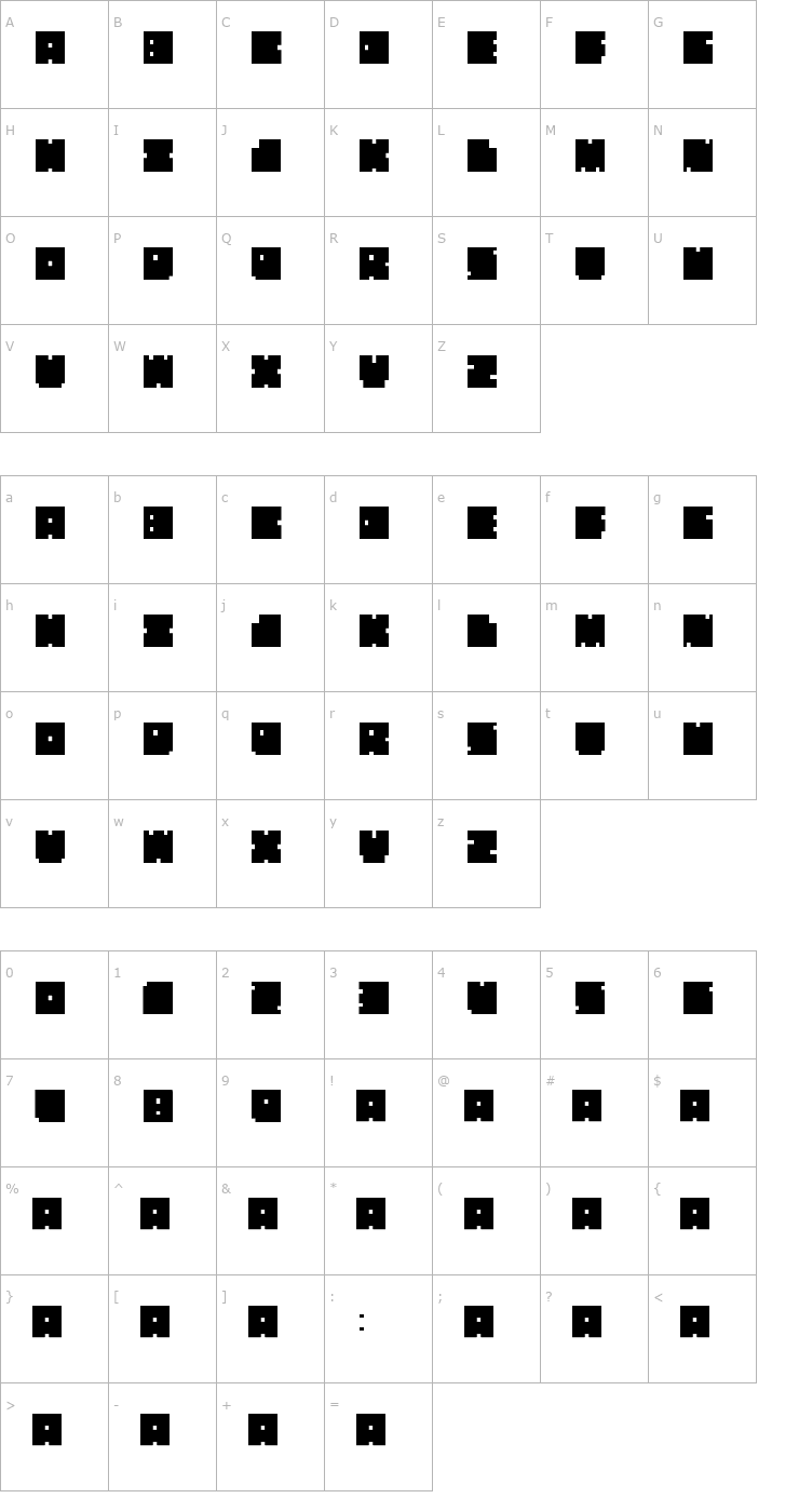 Character Map Elvi Esna Font