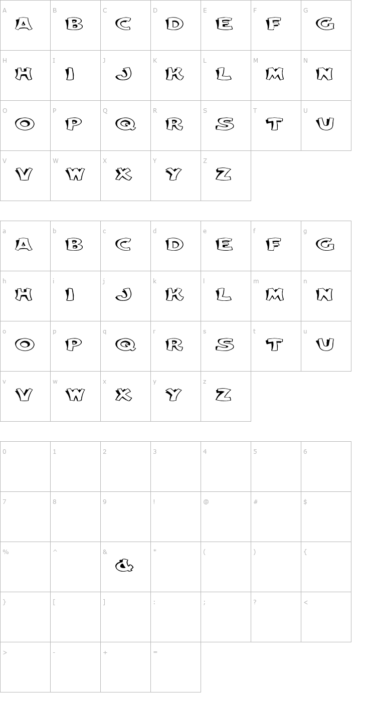 Character Map Elwood Ex Font