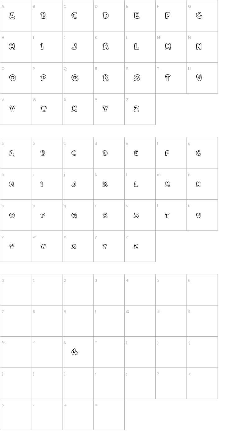 Character Map Elwood Font