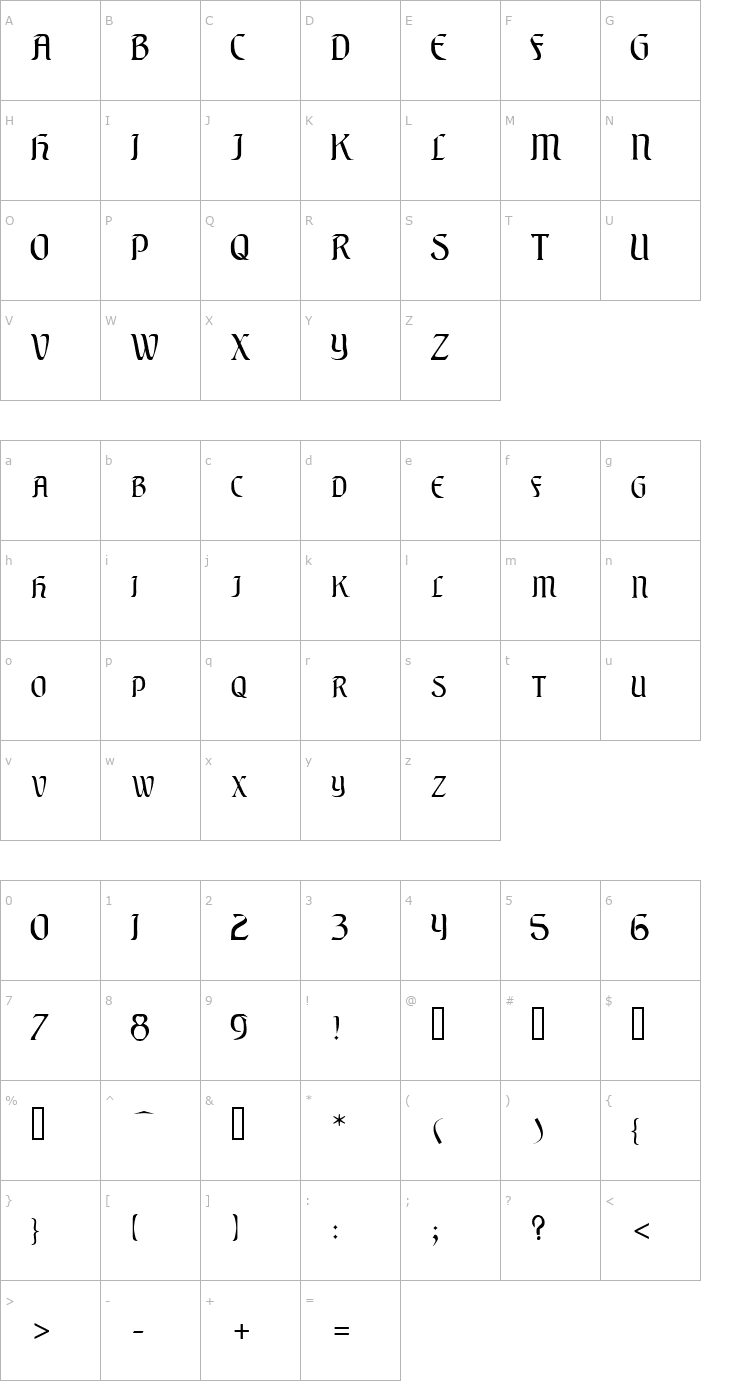 Character Map Elysian Font