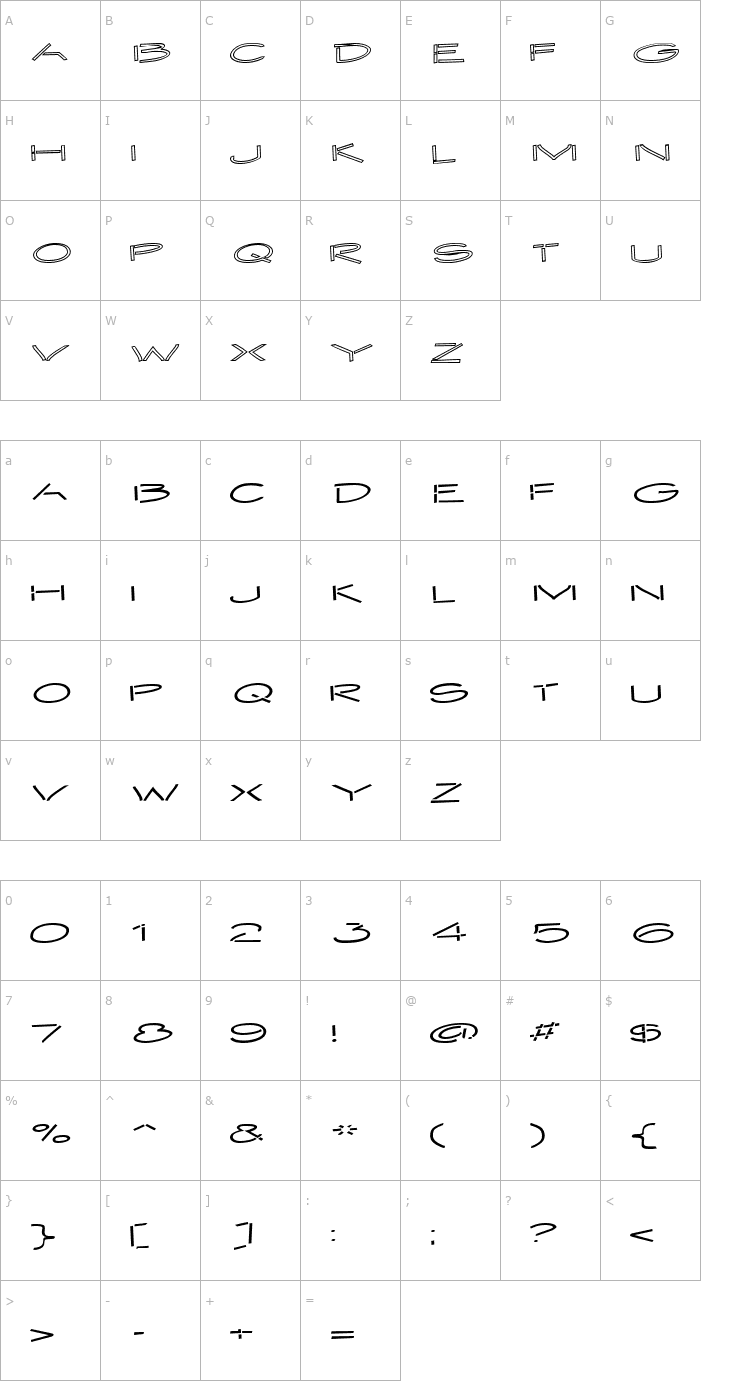 Character Map Embargo Font