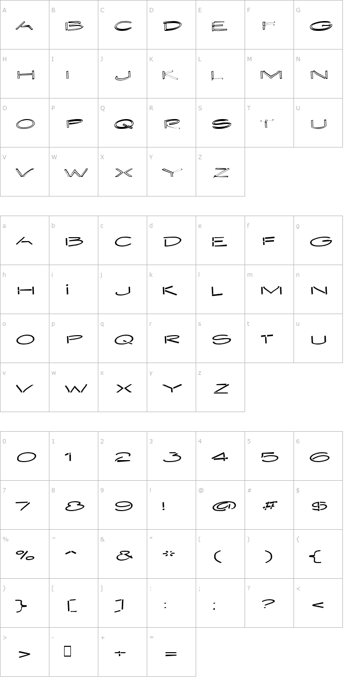 Character Map Embargo TR Font