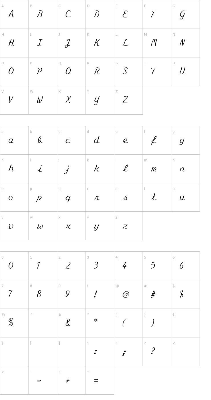 Character Map Eminenz Font