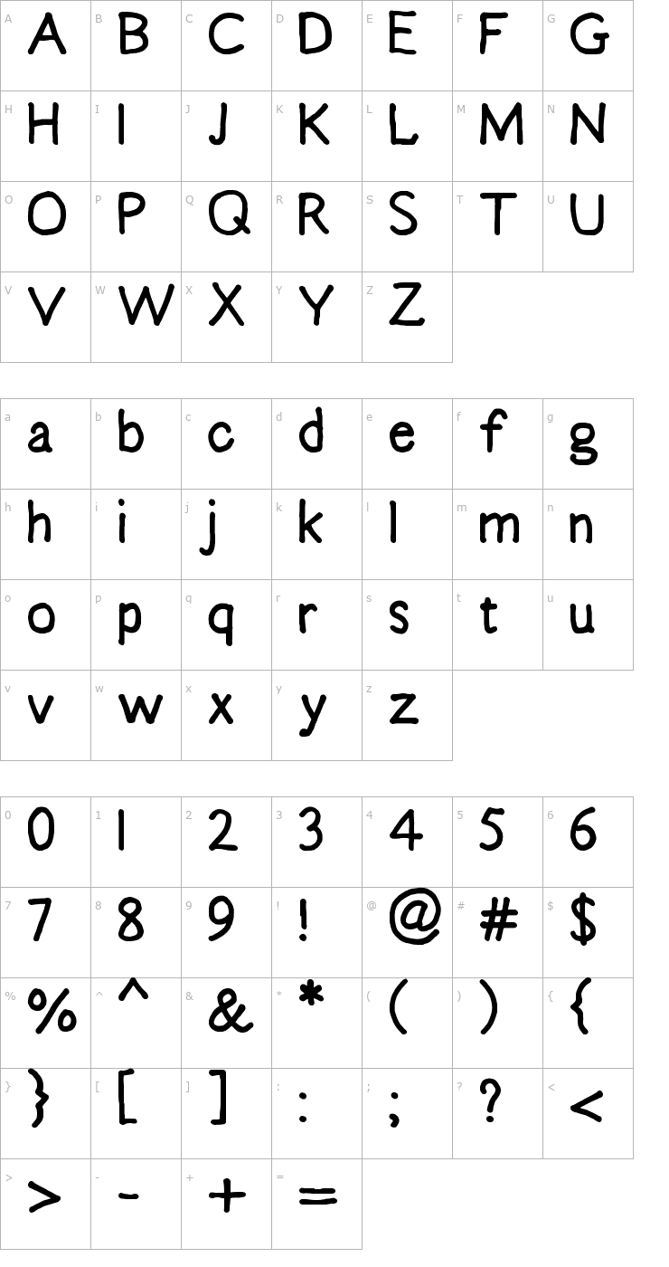 Character Map Emma Sophia Font