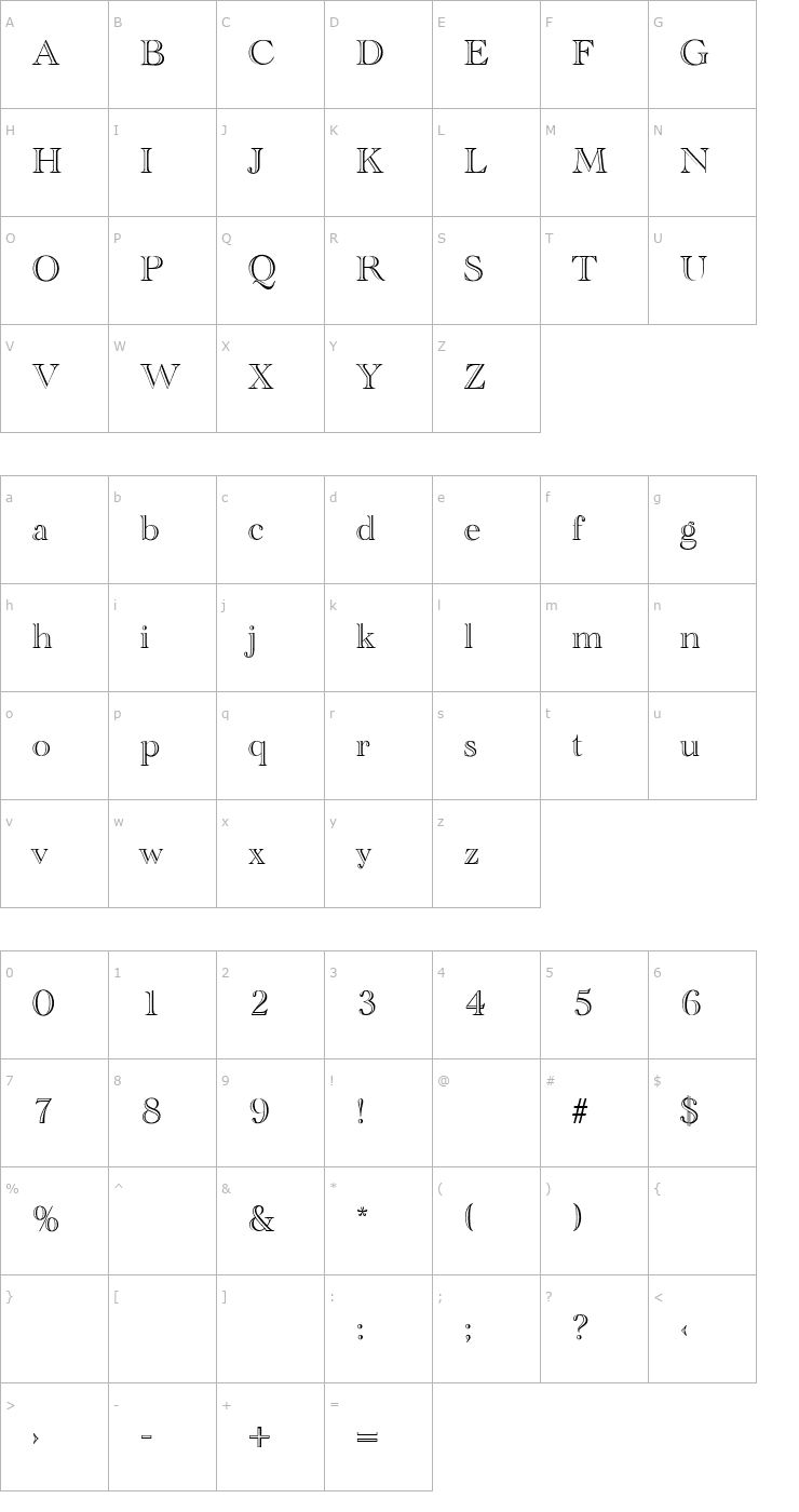 Character Map EmmaBecker Font