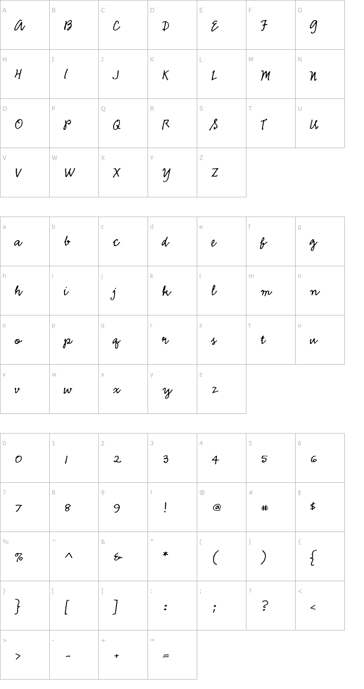 Character Map EmmascriptMVBStd Font