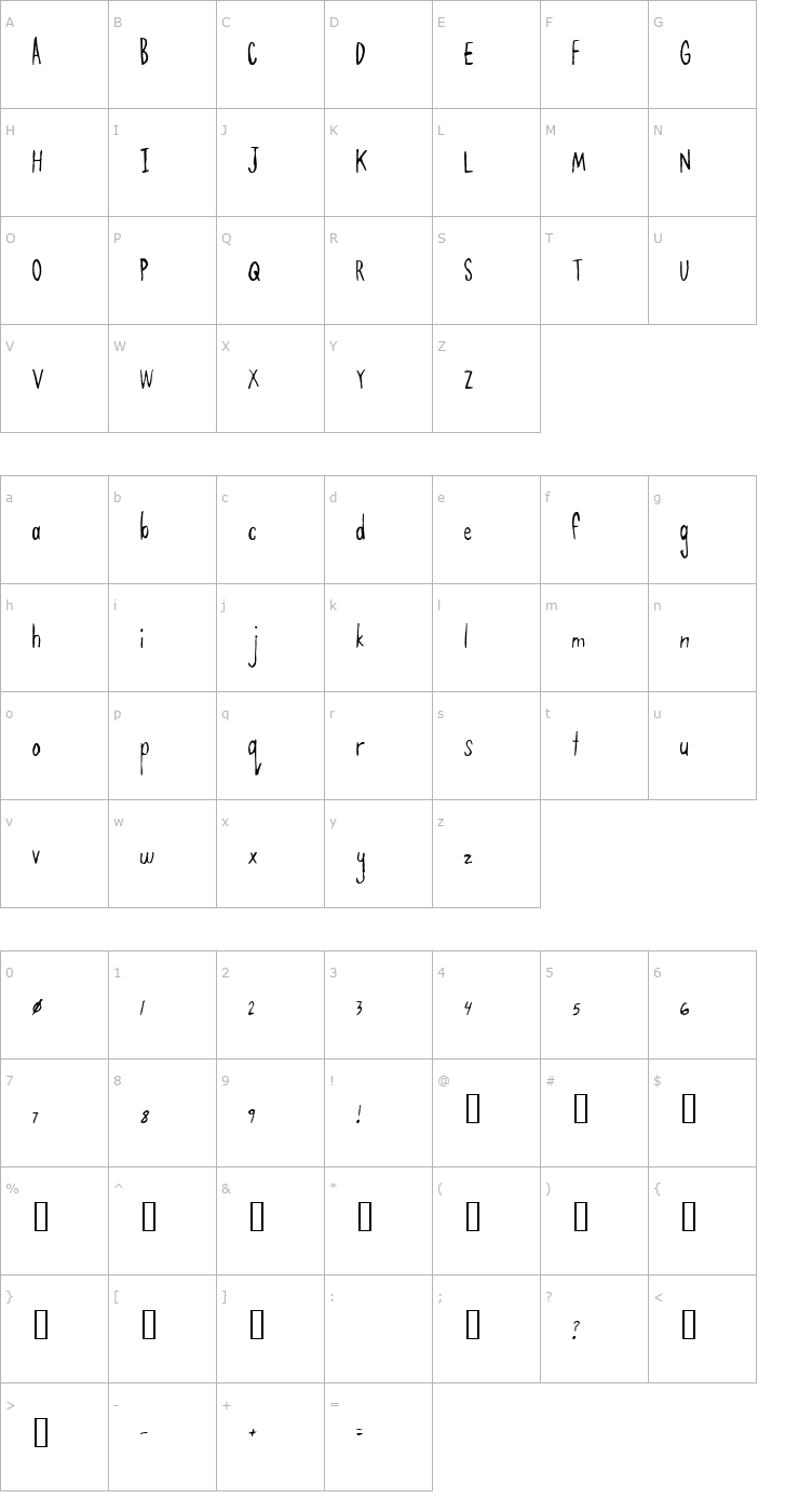 Character Map Emmert Font