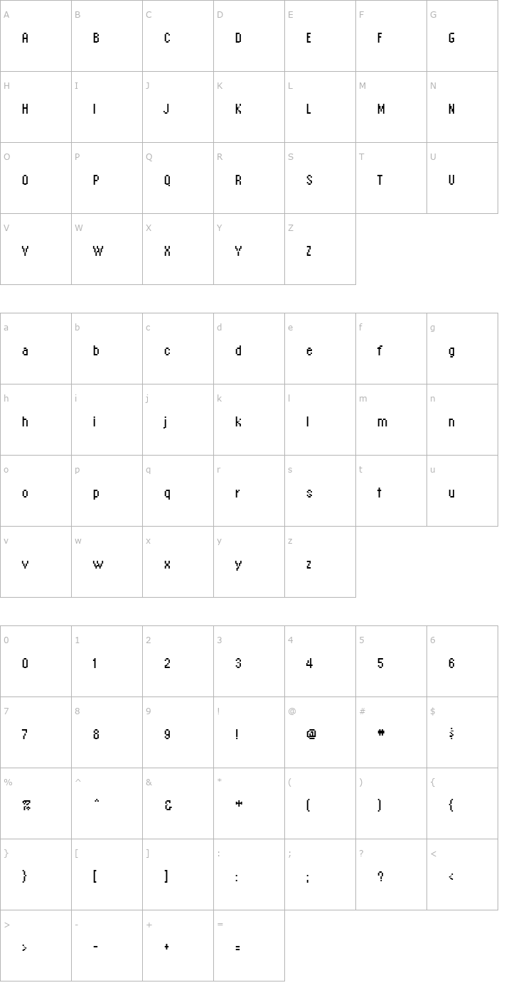 Character Map EmperorEight Regular Font