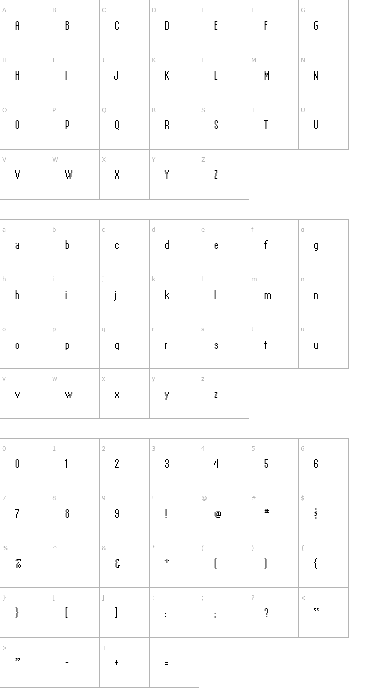 Character Map EmperorTen Font